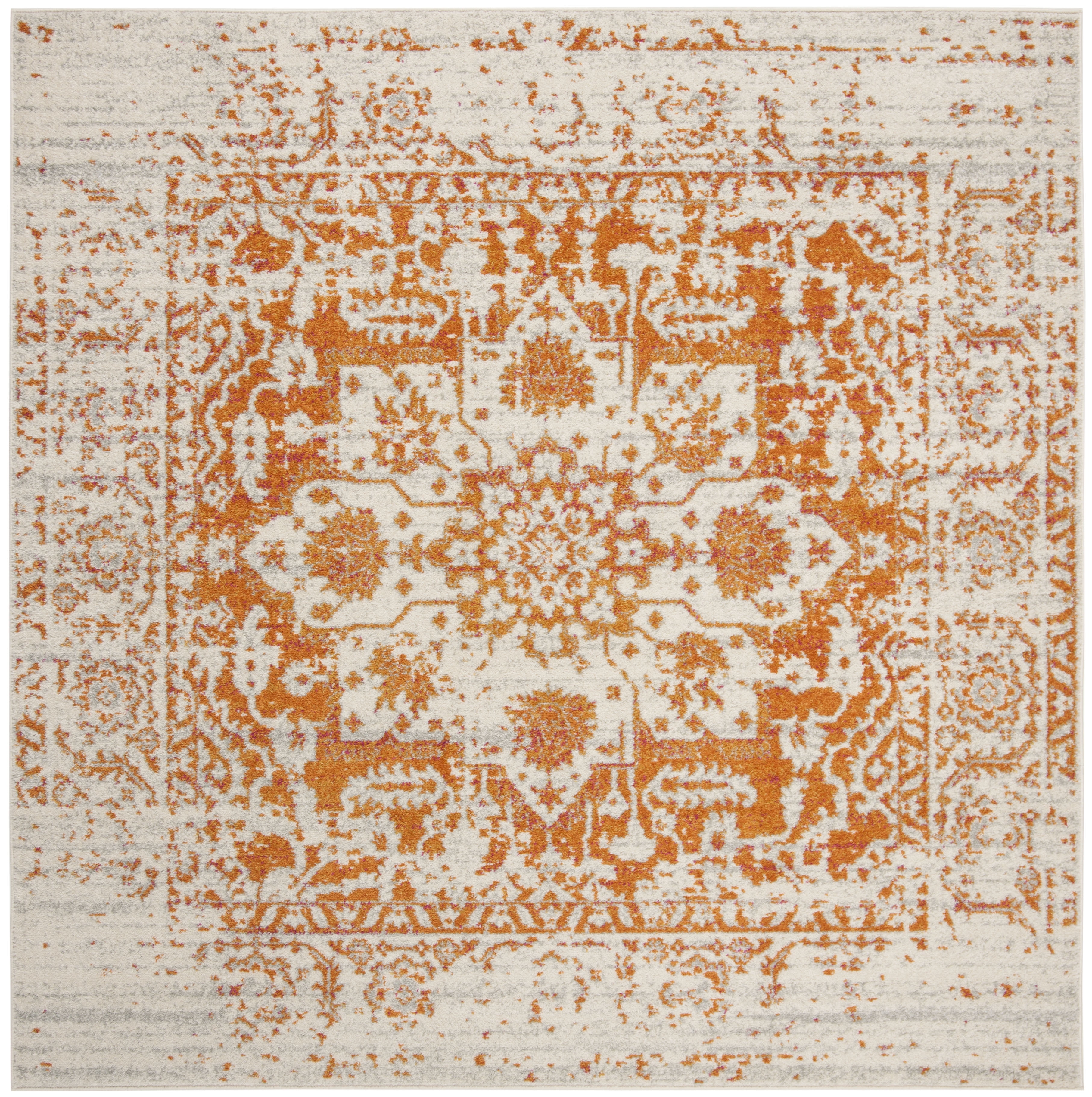 Safavieh Madison Katina Traditional Oriental Area Rug, Orange/Ivory, 3' x 3' Square