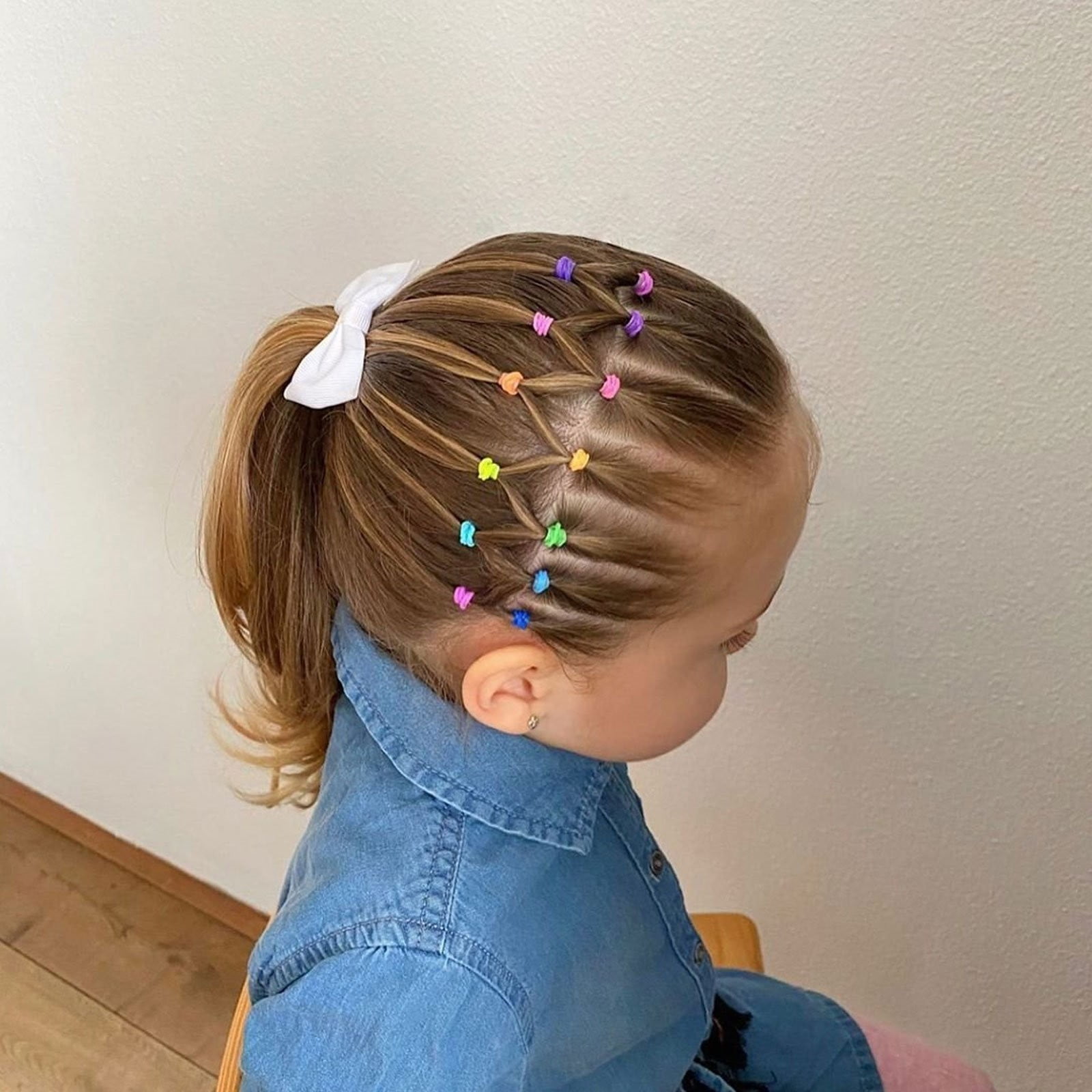 Elastic Hair Bands for Baby Girls Couples Rings Skin Tight Scrunchies Kids Hair Bobbles Couples Ponytail Holders for Toddler Girls Large Hair Ties for Curly Hair Small Clear Rubber Bands Teeth Hair