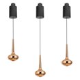 thumbnail image 1 of FSLiving 7W Adjustable Height Track Pendnat Light H-Type Retractable Lift Pendnat Light with Modern Al & Glass Shade Indoor Adjustable Track Light Fixture for Living Room,Gold - 3 Lights, 1 of 7