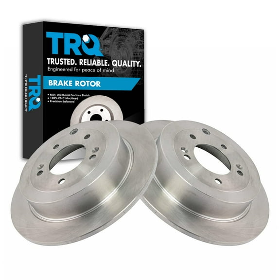 TRQ Rear Brake Rotors Set Solid Fits Select 2016-2021 Hyundai Tucson 2017-2021 Kia Sportage