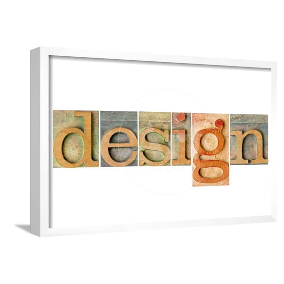 Design Word a Collage of Isolated Letterpress Wood Type Printing Blocks, Framed Art Print Wall Art by PixelsAway Sold by Art.Com