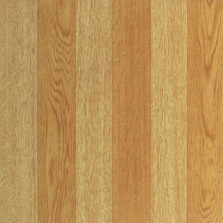 Achim Nexus Light Oak Plank-Look 12x12 Self Adhesive Vinyl Floor Tile - 20 Tiles/20 sq. (Best Way To Strip Linoleum Floors)