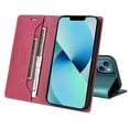 thumbnail image 2 of Compatible WIth iPhone 13 Wallet Case,Magnetic Closure,Flip Folding Kickstand,With Card Slots,[RFID Blocking],With Shoulder Strap&Lanyard,PU Leather+TPU Shockproof Anti-fall Phone Case,Red, 2 of 9