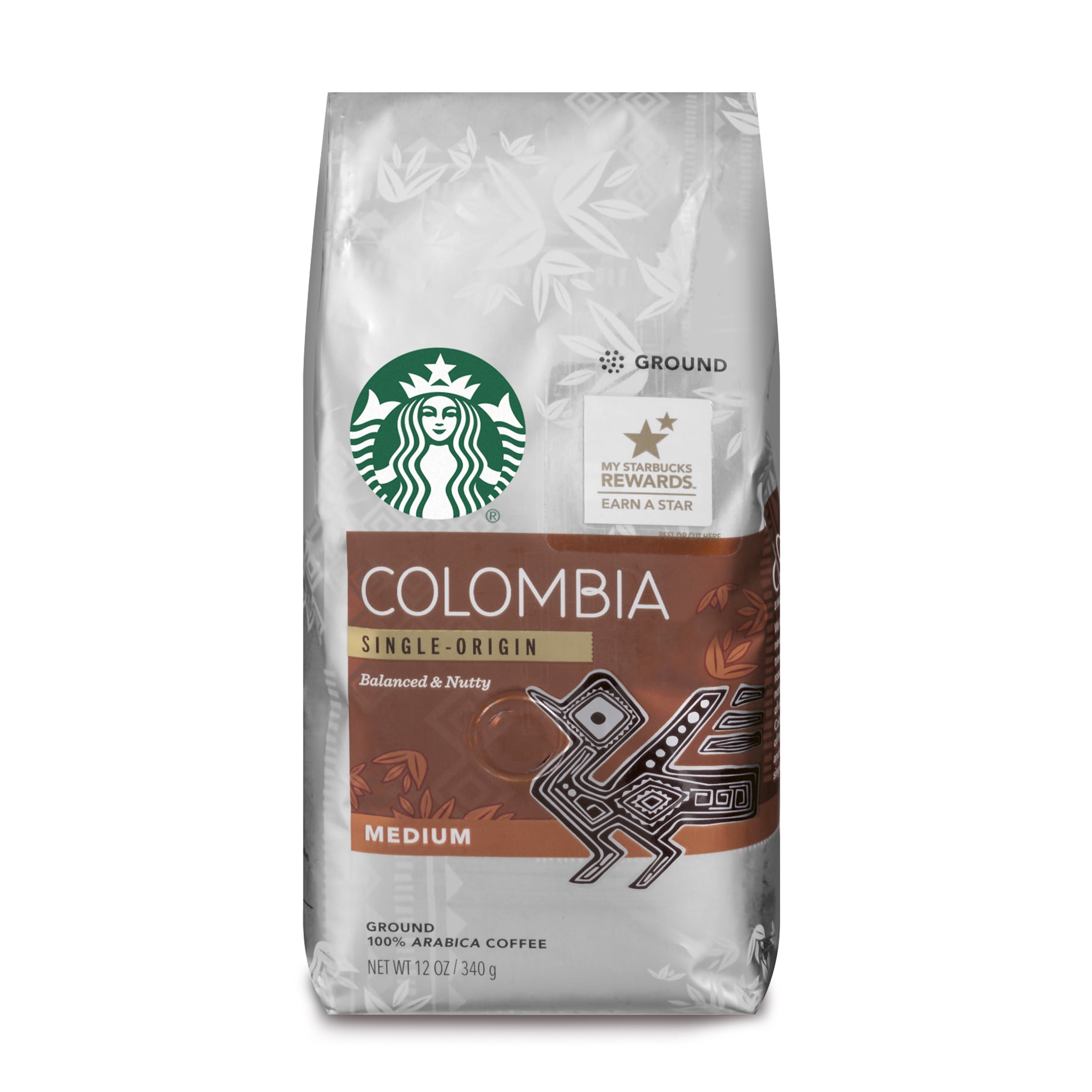 Starbucks Colombia Medium Roast Ground Coffee, 12Ounce Bag