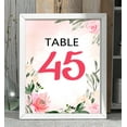 thumbnail image 3 of Darling Souvenir Double Sided Print Calligraphy Floral Table Numbers Wedding Reception Table Cards Decor-4" x 6" (1 to 12), 3 of 4
