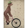 thumbnail image 2 of Fab Funky 19x24 Gold Ornate Wood Framed with Double Matting Museum Art Print Titled - Poodle on Bicycle, Brown, 2 of 4