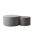 thumbnail image 2 of Tcbosik 2pcs/Set Upholstered Nesting Coffee Tables, 24" Small Side Table, 32 inch Modern Cocktail Table, Round Footrest Ottoman, Center Table for Living Room, No Assembly Required, Grey, 2 of 10