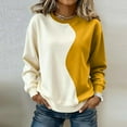 thumbnail image 2 of BUIGTTKLOP Crewneck Sweatshirts for Women Long Sleeve Shirts Color Block Loose Fitted Pullovers, 2 of 6