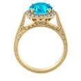 thumbnail image 7 of 2.10 ctw Aquamarine Ring with Diamonds 14K Yellow Gold Halo Filigree With Accents, 7 of 7