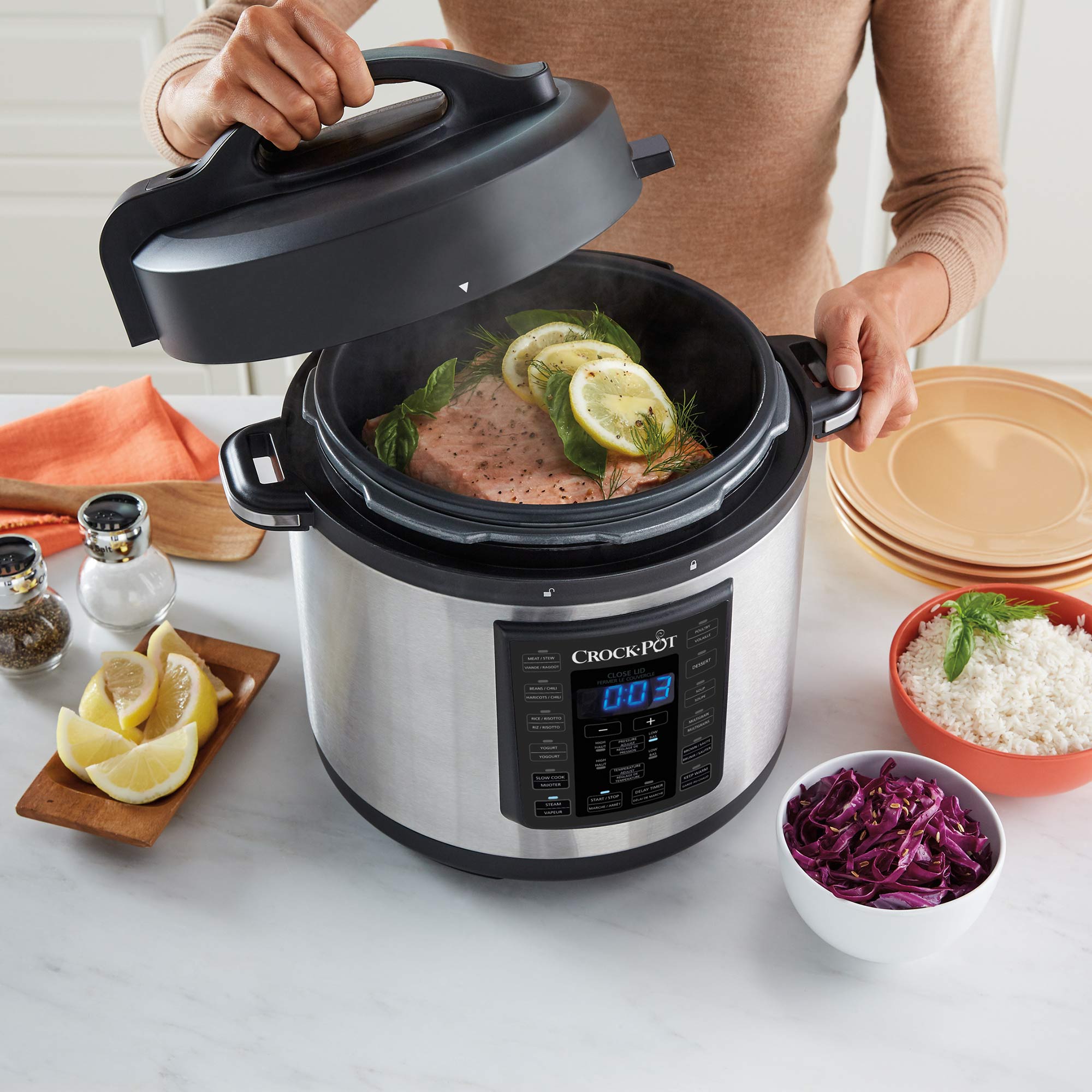 Crock-Pot 6 Qt 8-in-1 Multi-Use Express Pressure Cooker, Stainless Steel - image 3 of 11