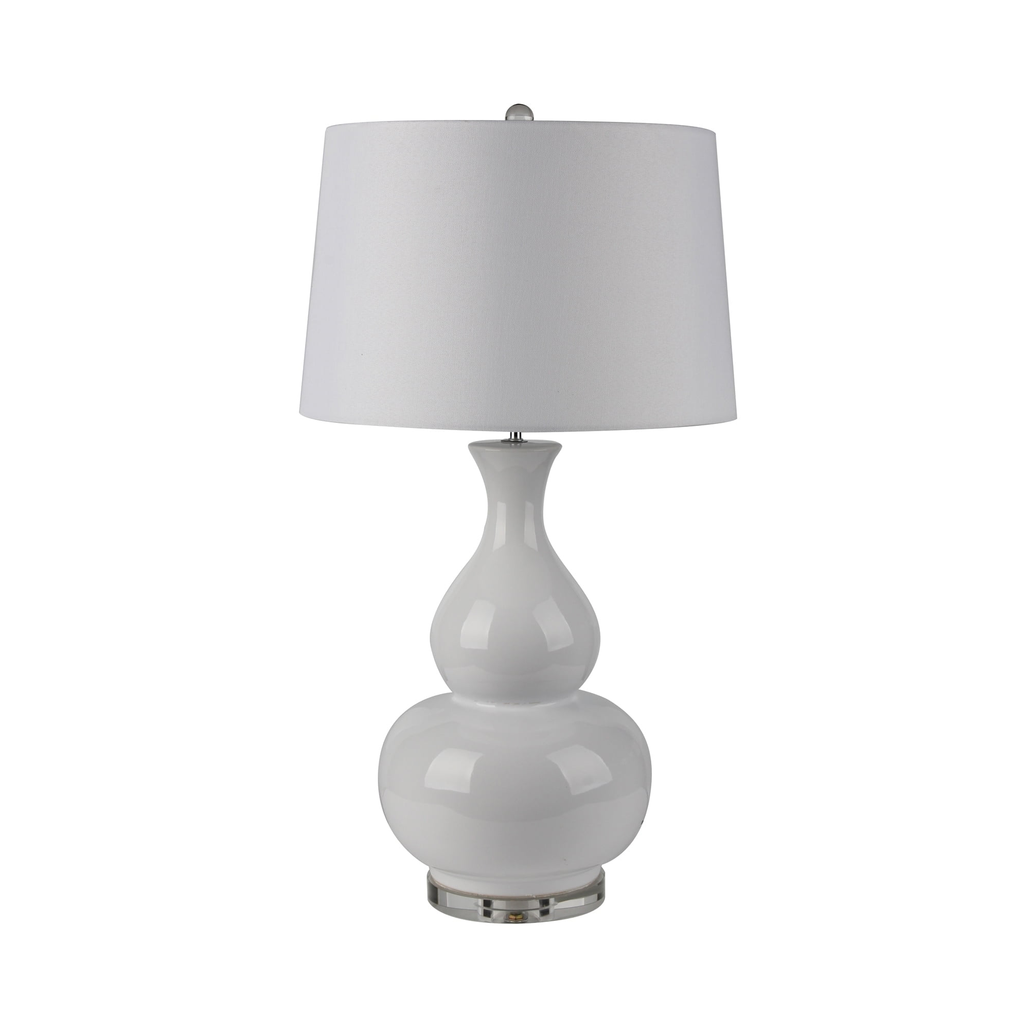 Sagebrook Home Glass Teardrop Gourd Table Lamp, White, 32"