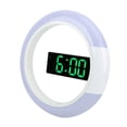 thumbnail image 3 of Reloj de pared LED revolucionario con decoración moderna, alarma, temperatura y luz, detalles en verde, 3 of 8