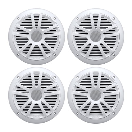 BOSS Audio MR6W 6.5" 360W Dual Cone Marine/Boat Speakers Stereo, White (4 Pack)
