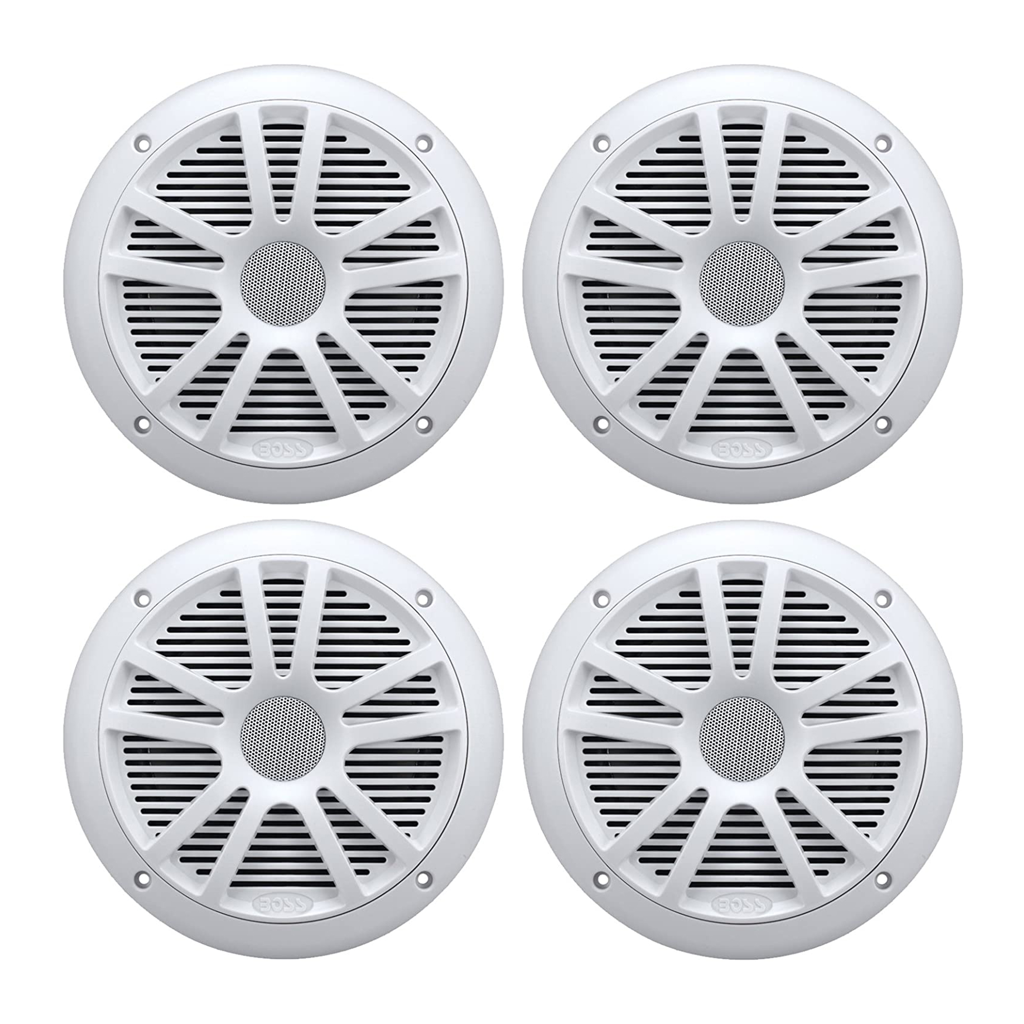 4 White New Boss Audio MR6W 6.5 360W Dual Cone Marine//Boat Speakers Stereo