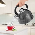 thumbnail image 4 of Copper Tea Kettle Stainless Steel Teapot Whistling Kettle Unique Button Control Kettle Outlet Loud Whistle Food Grade Teapot 3.2 Quart / 3 Liter Bronze, 4 of 6