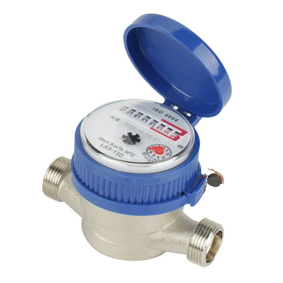 15mm 1/2 Inch Cold Water Meter with Fittings for Garden & Home Usage