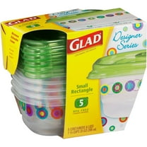 GladWare Design Series Food Storage Containers, Small Snack Containers Hold 9 Ounces of Food, 5 Count Set