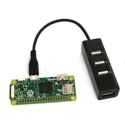 UISHUSO MicroUSB to USB 4 Port Black OTG Hub for Raspberry Pi Zero