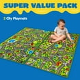 thumbnail image 4 of Joyfy 2 Pack Kids Car Rug for Playroom, Jumbo Car Play Mat for Toddlers,Durable Car Carpet for City Pretend Play, 4 of 8