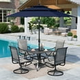 thumbnail image 4 of SUMMIT LIVING 37" Square Outdoor Patio Dining Table with 1.57" Umbrella Hole for 4-Person, All-Weather Metal Furniture, Black, 4 of 9