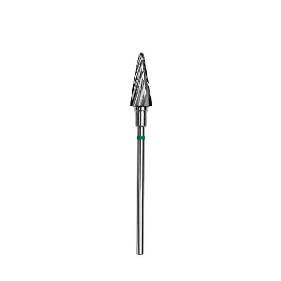 STALEKS PRO Carbide nail drill bit (cone) green | Head Diameter 6 mm | Working Part 14 mm (FT71G060/14)