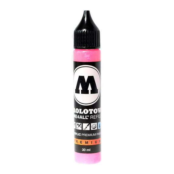 One4All Acrylic Paint Marker Refill neon pink fluorescent, 30 ml, 217 (pack of 3)