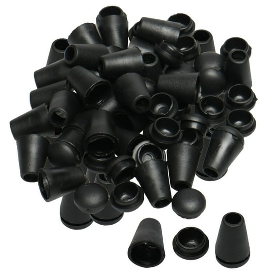 40pcs Black Plastic Bell Shape End Stopper Buckle Plastic Cord Lock Rope Lanyard Ends Fastener Stopper