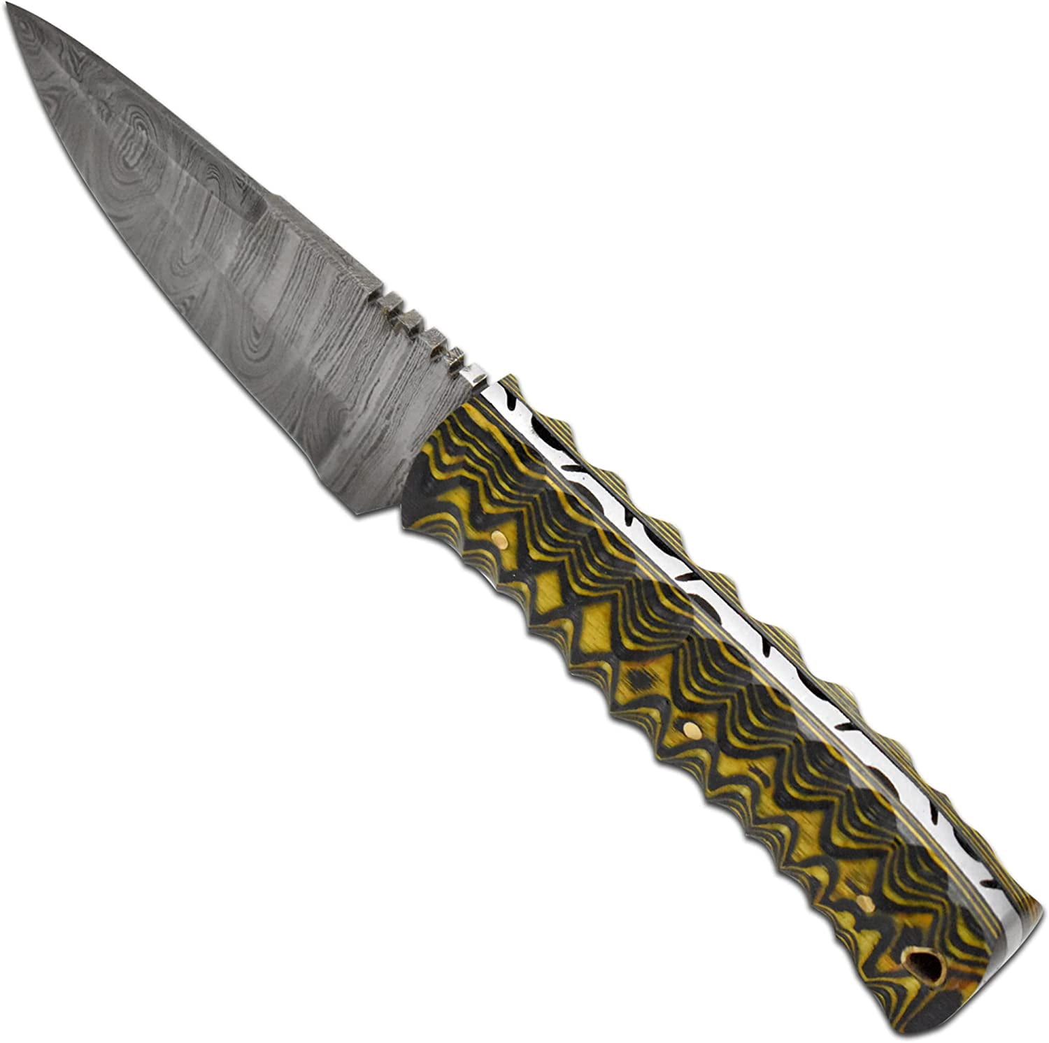 Old Ram Handmade Real Damascus Steel Two Tone Full Tang Hunting Knife
