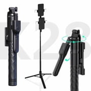 DJJD 68.9 Selfie Stick Tripod, 360° Rotation Travel Selfie Stick Remote Control and 1/4” Screw, Aluminum Phone Tripod Holder for Selfie, Recording, Vlogging (Black)