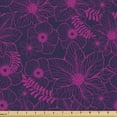 thumbnail image 1 of Vintage Floral Fabric by the Yard, Abstract Natural Motifs Flowers Detailed Petals in Monochrome Style, Upholstery Fabric for Dining Chairs Home Decor Accents, Magenta and Indigo by Ambesonne, 1 of 5