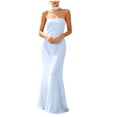 thumbnail image 2 of YuXingFu Womens Cotton Dresses Casual Maxi Crew Neck Plus Size Womens Dress Sleeveless for Vacation Long Casual Summer Sky Blue M, 2 of 6