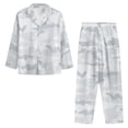 thumbnail image 2 of Xixirimido White Camo Pattern Mens Pajama Set Long Sleeve Sleepwear Classic Button Down Loungewear Soft Sleepwear Pj Set with Pockets, 4X-Large, 2 of 4