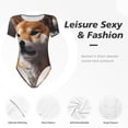 thumbnail image 4 of Fotbe Regal Shiba Inu Body de Mujer con Cuello Redondo y Mangas Cortas, Sin Mangas Ajustado, Suave, Cómodo y Básico-Small, 4 of 7