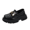 thumbnail image 2 of Willtoo Girls Slip On Loafers PU Faux Leather Oxford Shoes Chunky Heel Flats Church School Uniform Dress Shoes, 2 of 7