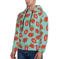 thumbnail image 3 of Honeii Hand Drawn Strawberry Pattern Mens Hoodies Men's Loose Sleeve Sweatshirt,Pullover Hooded Sweatshirt for Men,Essentials Hoodie-Large, 3 of 7