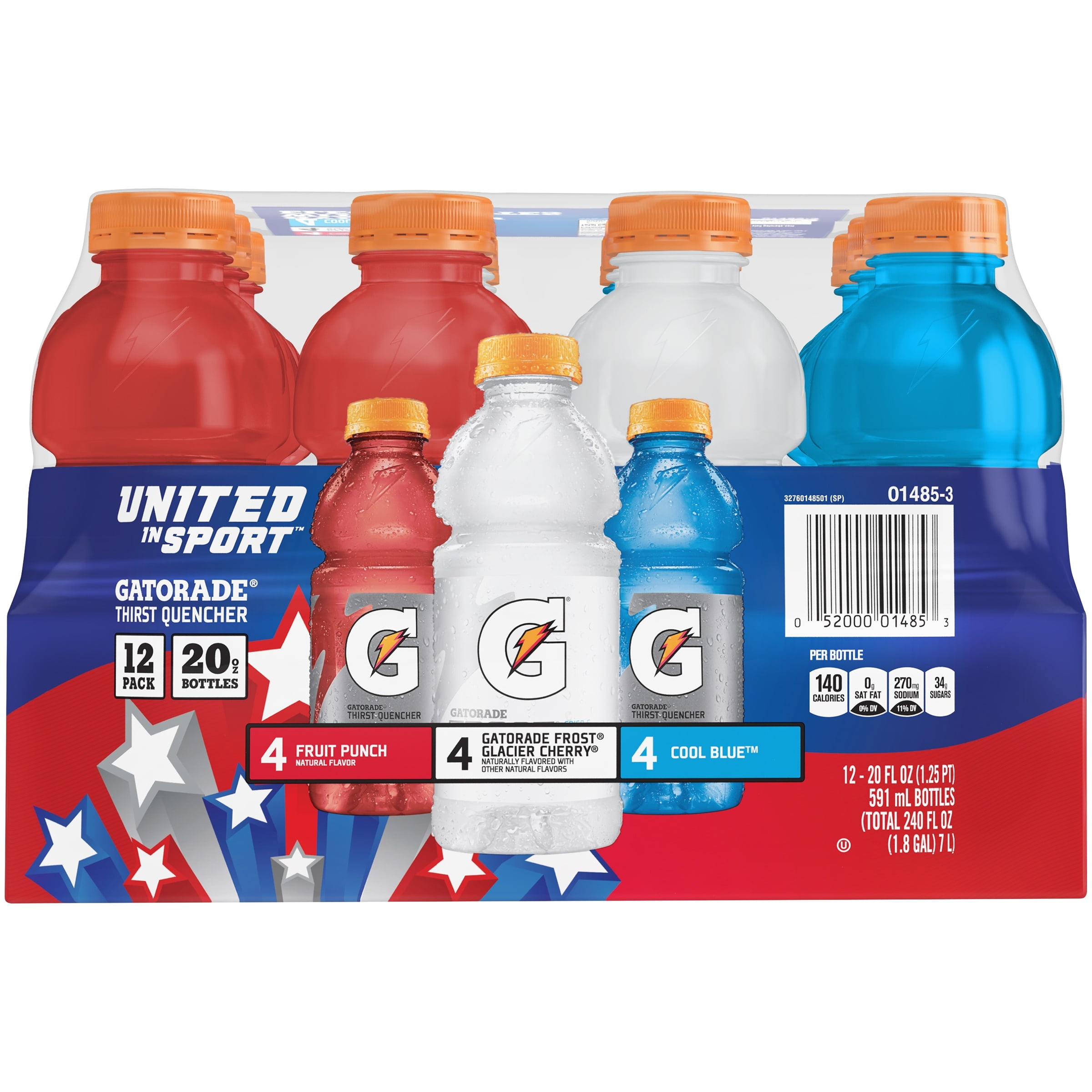 Gatorade United In Sport Thirst Quencher Sport Drink, Variety Pack, 20