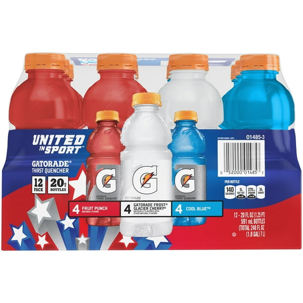 Gatorade United In Sport Thirst Quencher Sport Drink, Variety Pack, 20 oz Bottles, 12 Count
