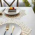 thumbnail image 6 of Durable PVC Gold Silver Placemats Set of 4?Stylish Heat-Resistant Round Placemat for Kitchen, Dining, and Patio D�cor - Easy to Clean, 15-Inch Diameter, 6 of 9