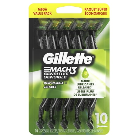 Gillette Mach3 Sensitive Men’s Disposable Razors 10 Count