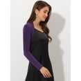 thumbnail image 4 of Elegante bolero de manga larga de color sólido para mujer Púrpura S, 4 of 5