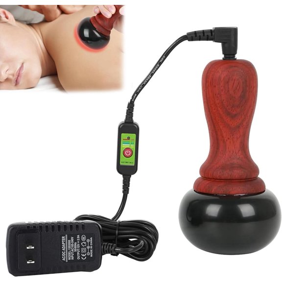 Electric Body Massager with Warmer, Hot Stones for Massage with Adjustable Temperature, Natural Bian Stone Gua Sha Scraping Massager Warmer Kit for Massage Home SPA Relaxation Treatment Pain Relief