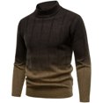 thumbnail image 7 of Wrtxtat Men's Sweater Fashion Gradient Color Stretch Slim Fit Pullover Winter Casual Midweight Mock Neck Windproof Sweaters Black M, 7 of 7