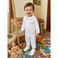 thumbnail image 5 of Cenuakty Baby Fall Romper White Trim Long Sleeve Doll Collar Full Length Jumpsuit for Infant Boys and Girls, 5 of 8