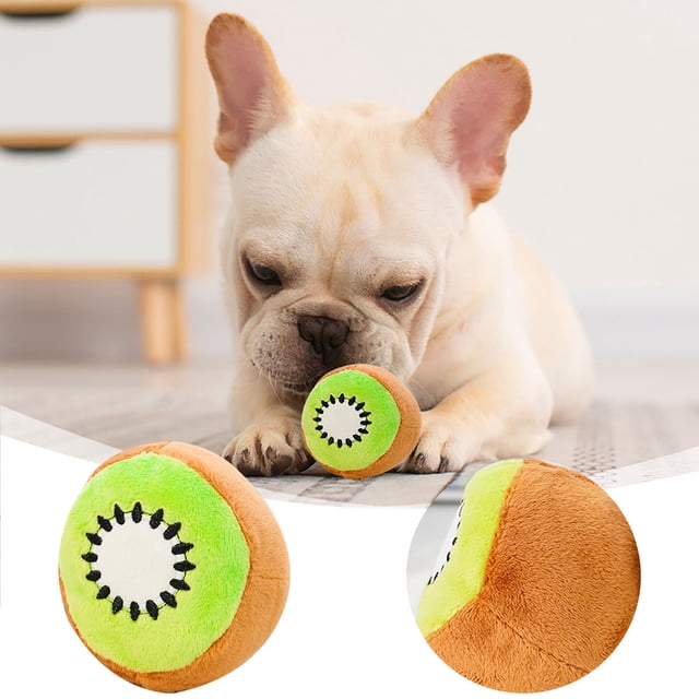 Interactive Squeaky Fruit Dog Toy for Puppy Teething Chewing Training and Crate Enrichment Activities