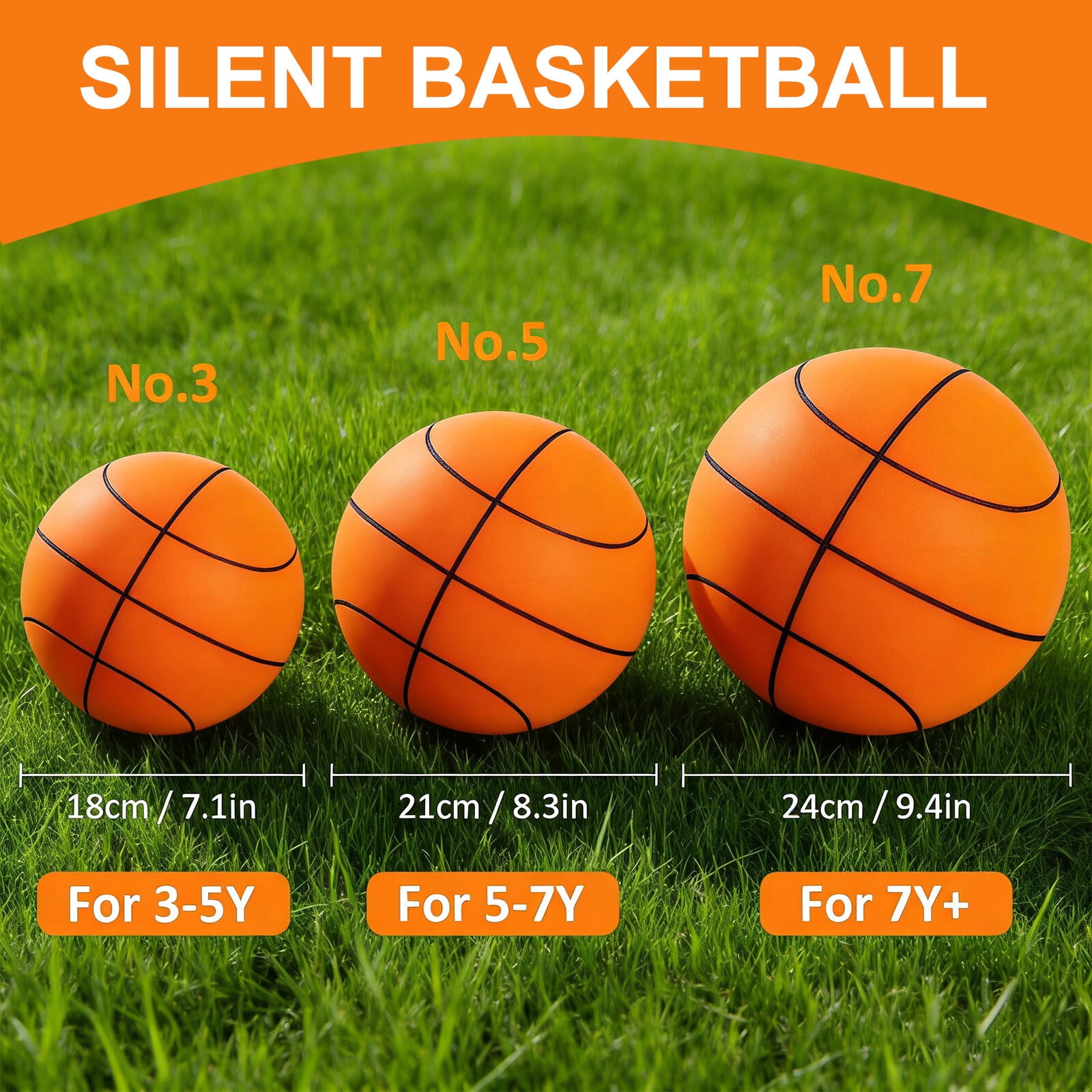 Silent Basketball | Grooved Airless Indoor Basketball - Soft Foam Indoor Hoop Play | Soundless Ball for Quiet Dribbling and Indoor Training– Real Feel Higher Bounce Quieter
