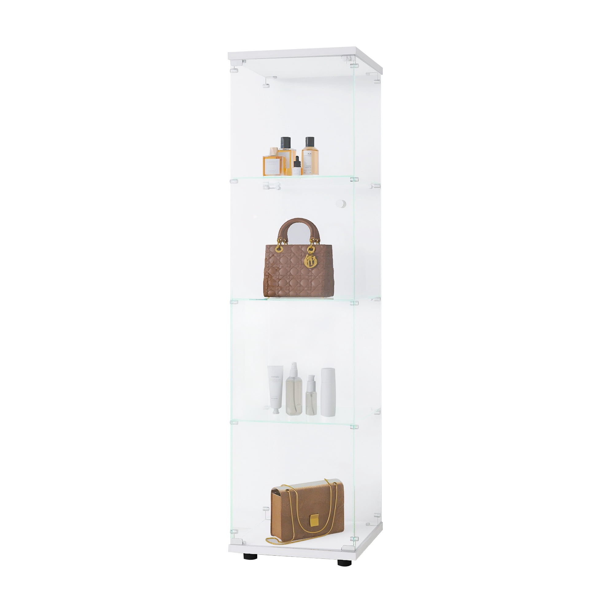 Noble House Glass Display Cabinet 4 Shelves with Door,white