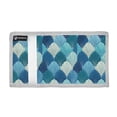 thumbnail image 2 of Cloth Wallet with Lanyard & Multiple Compartments Fashion Purse Zipper Clutch Bag for Cash Cards Coins Blue Fan-shaped Shapes, 2 of 7