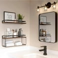 thumbnail image 6 of Floating Shelves with Wire Storage Basket, Bathroom Shelves Over Toilet, Set of 2, 6 of 7