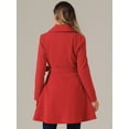 thumbnail image 3 of DARING DIVA Women's Shawl Collar Single Belted Long Outerwear Coats Red S, 3 of 7