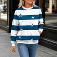 thumbnail image 6 of Smsaxvxz Oversize Sweatshirts for Women Casual Floral Printed Crewneck Long Sleeve Pullover Tops Fall Winter Fashion Outfits Clothes Navy L, 6 of 6